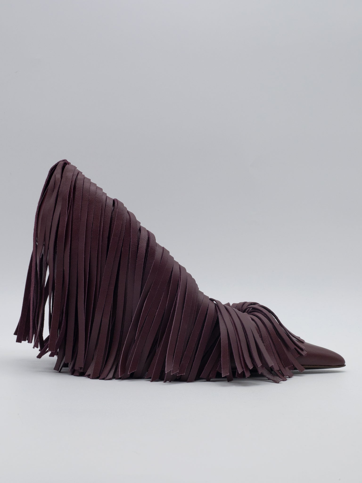 AMELIA FRINGES NAPPA BURGUNDY