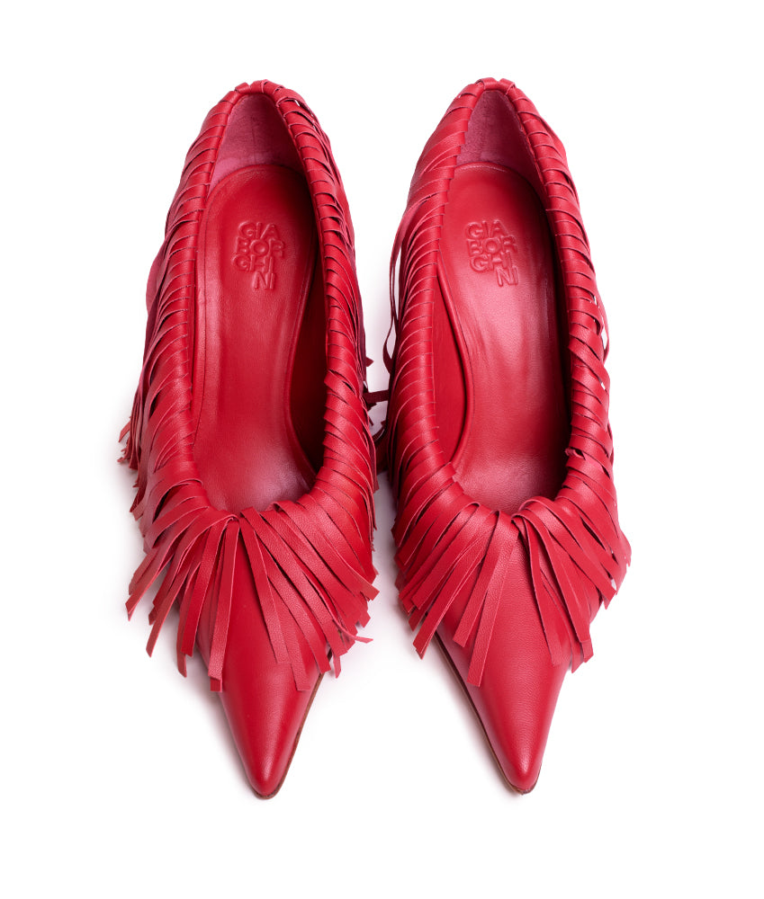AMELIA FRINGES NAPPA IN CHERRY