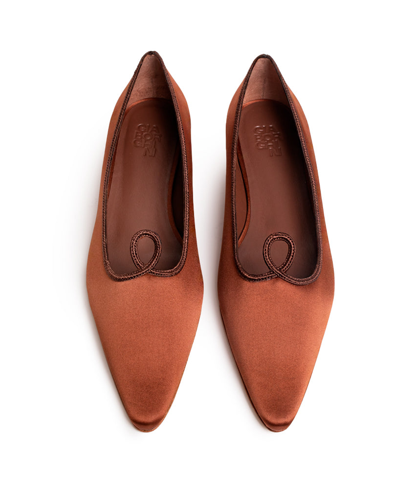 AUDREY SATIN IN RUST