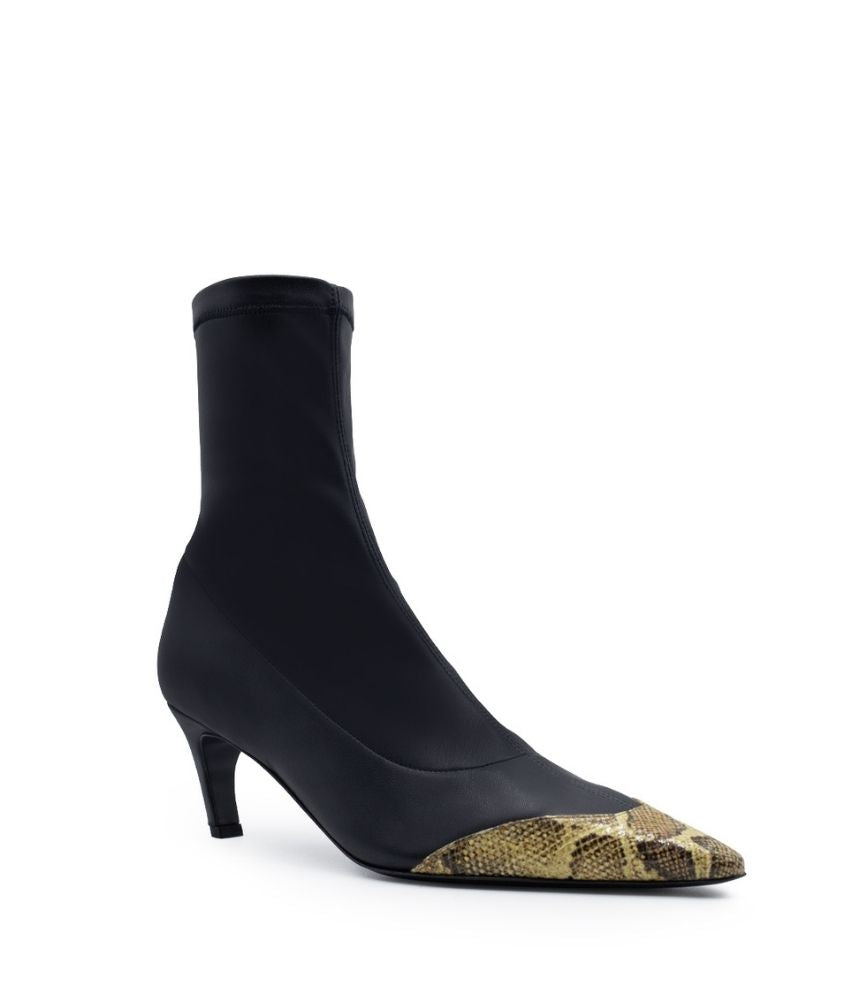 FRANCES SYNTHETIC LEATHER STRETCH IN BLACK AND PYTHON