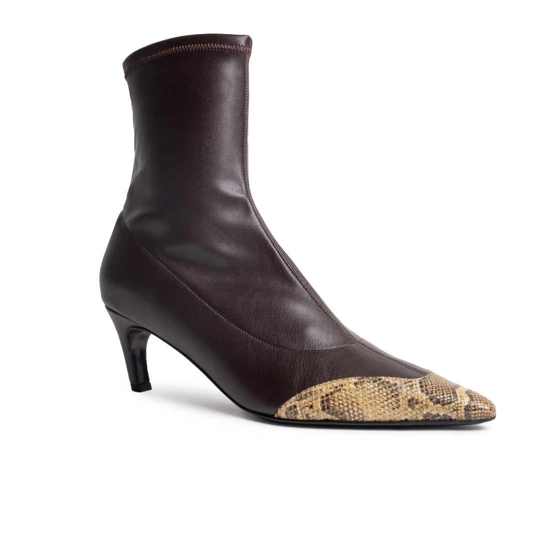 FRANCES SYNTHETIC LEATHER STRETCH IN TIRAMISU AND PYTHON