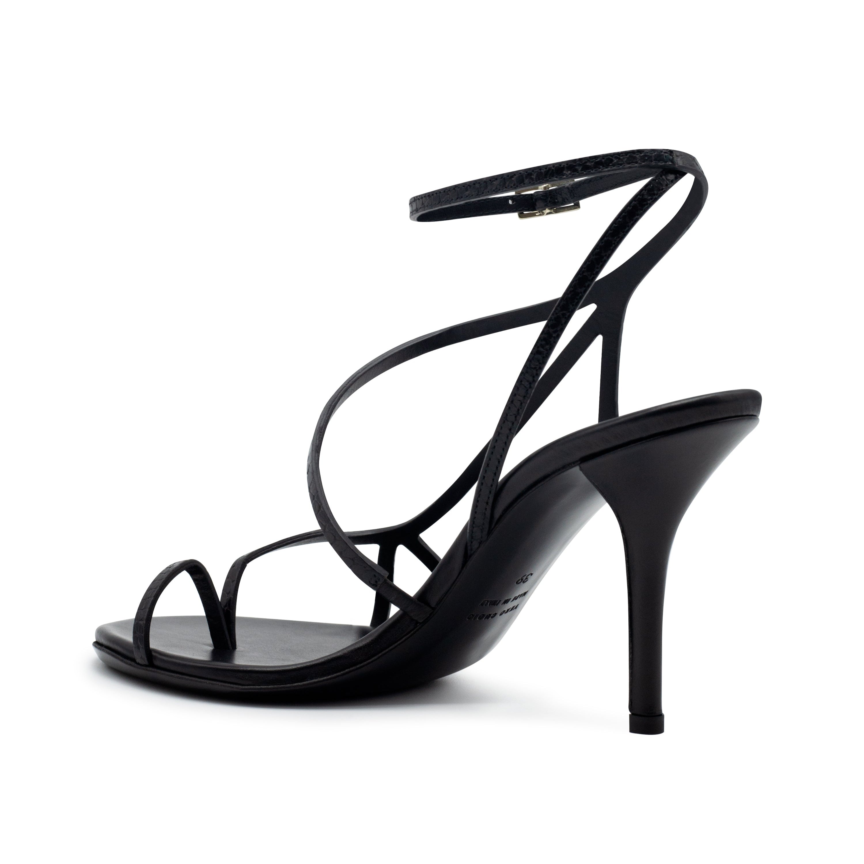 KORA PYTHON PRINTED BLACK LEATHER
