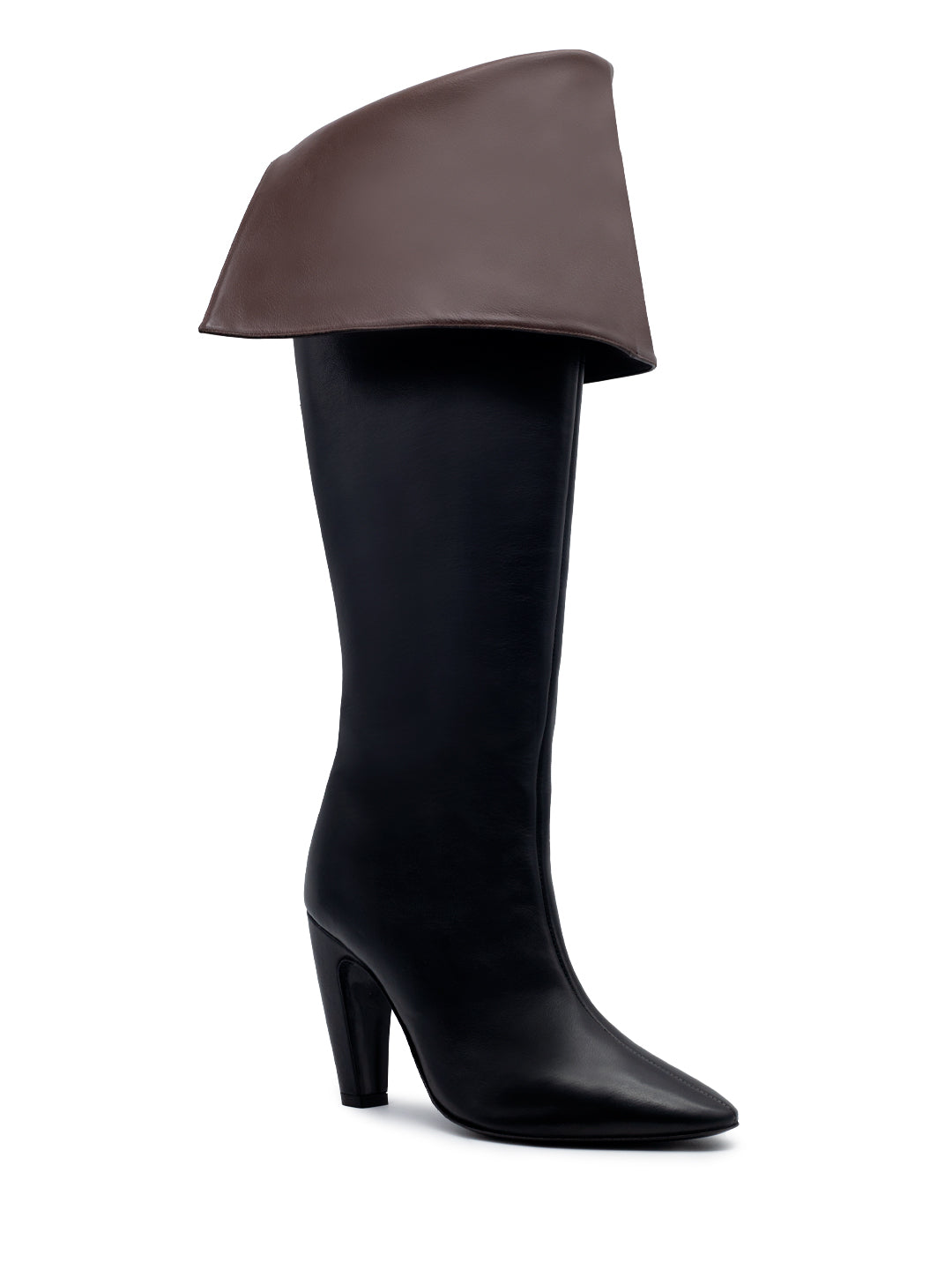 LOUISE BOOT BLACK/BROWN CALF LEATHER