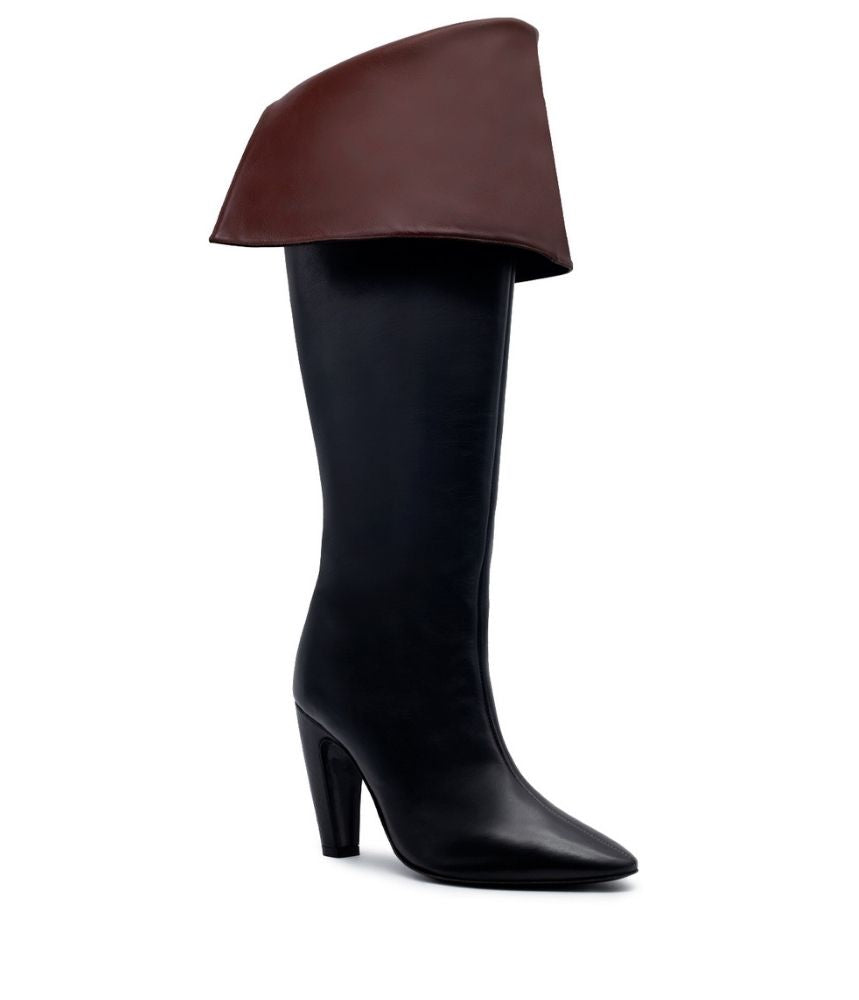 LOUISE BOOT CALF LEATHER IN BLACK/BROWN