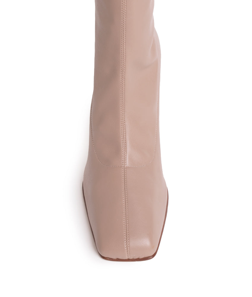 LOULOU SYNTHETIC LEATHER IN TAUPE