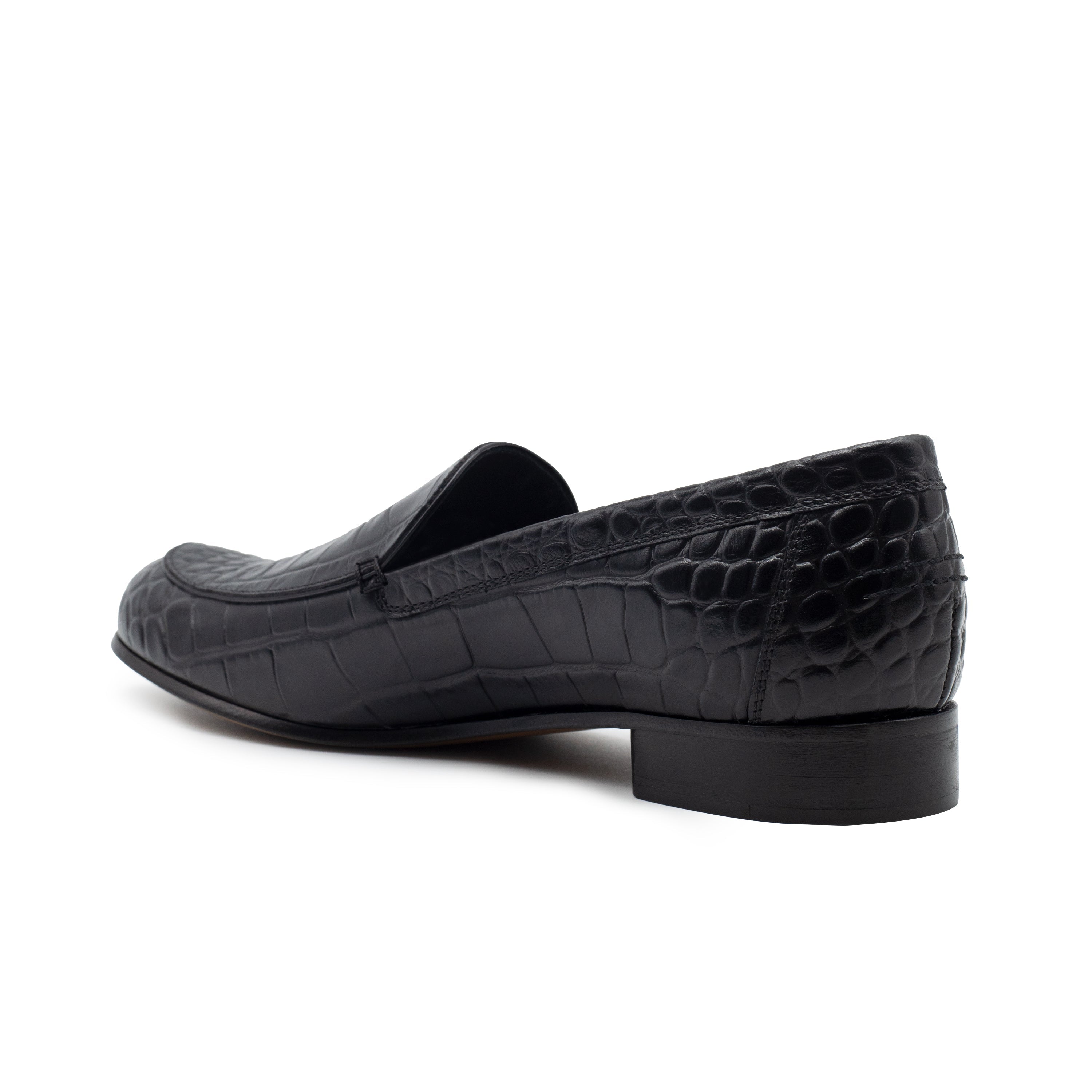 MONEY LOAFER BLACK CROC PRINTED LEATHER