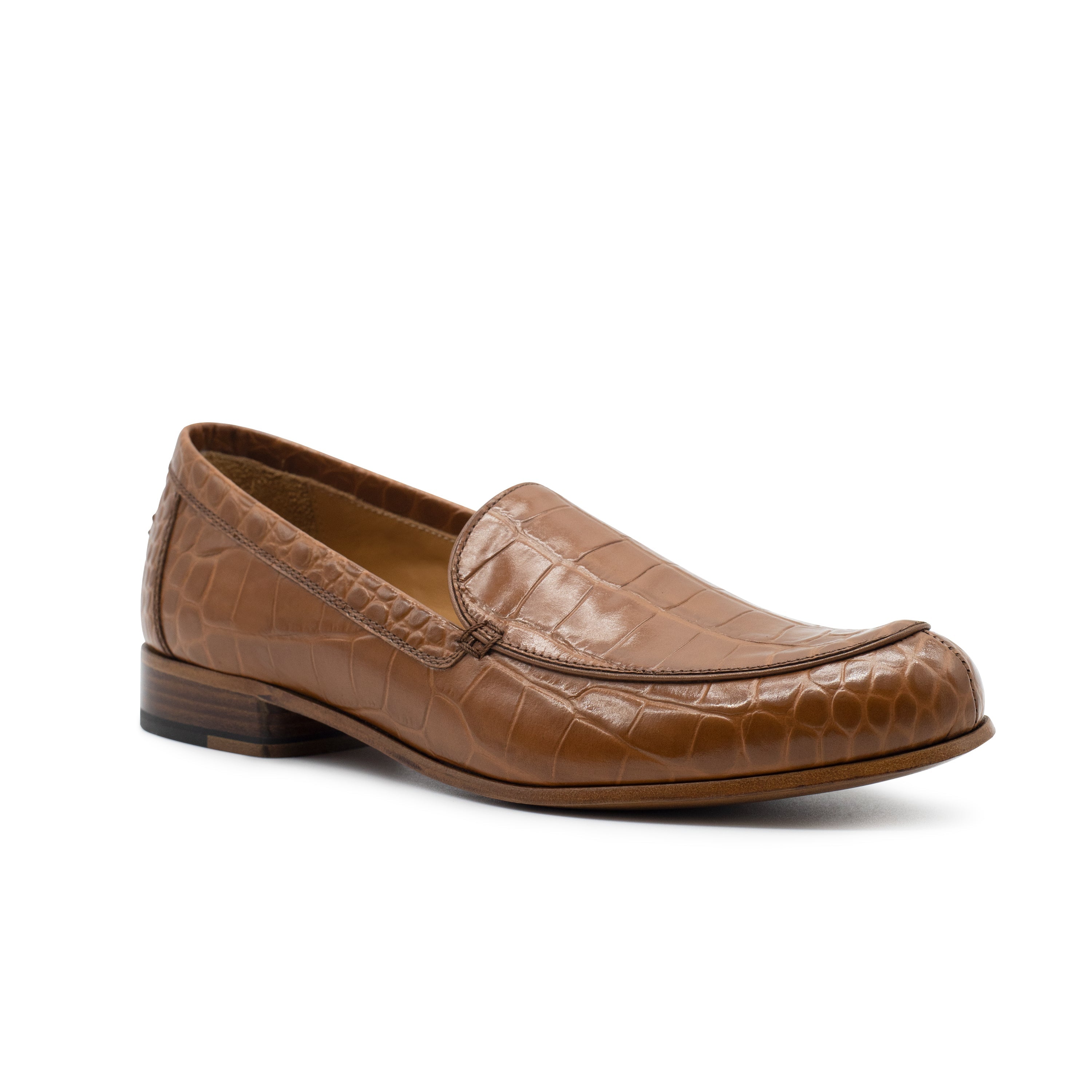 MONEY LOAFER TAN CROC PRINTED LEATHER