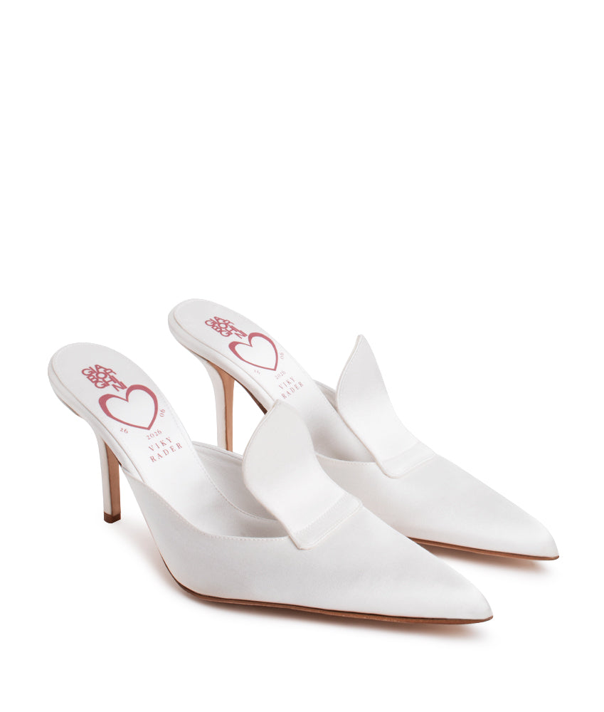 RENATA MULE SATIN IN WHITE