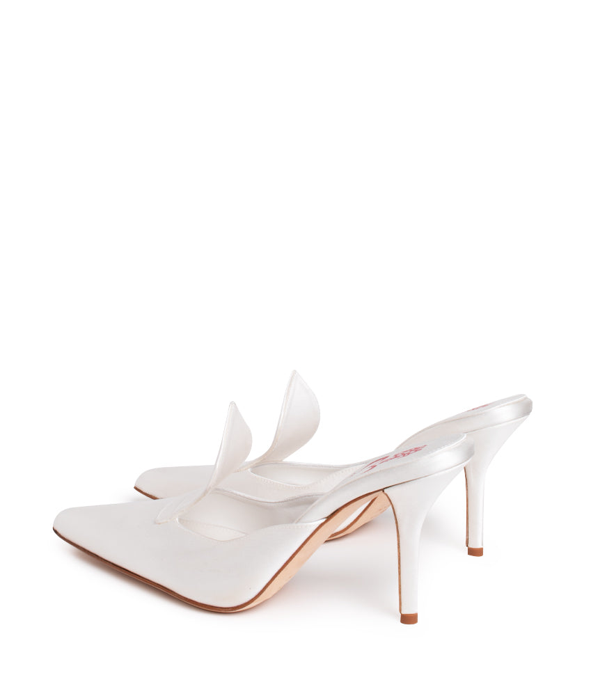 RENATA MULE SATIN IN WHITE