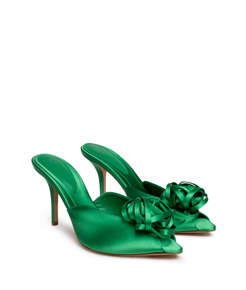 ROMI FLOWER SATIN IN GREEN