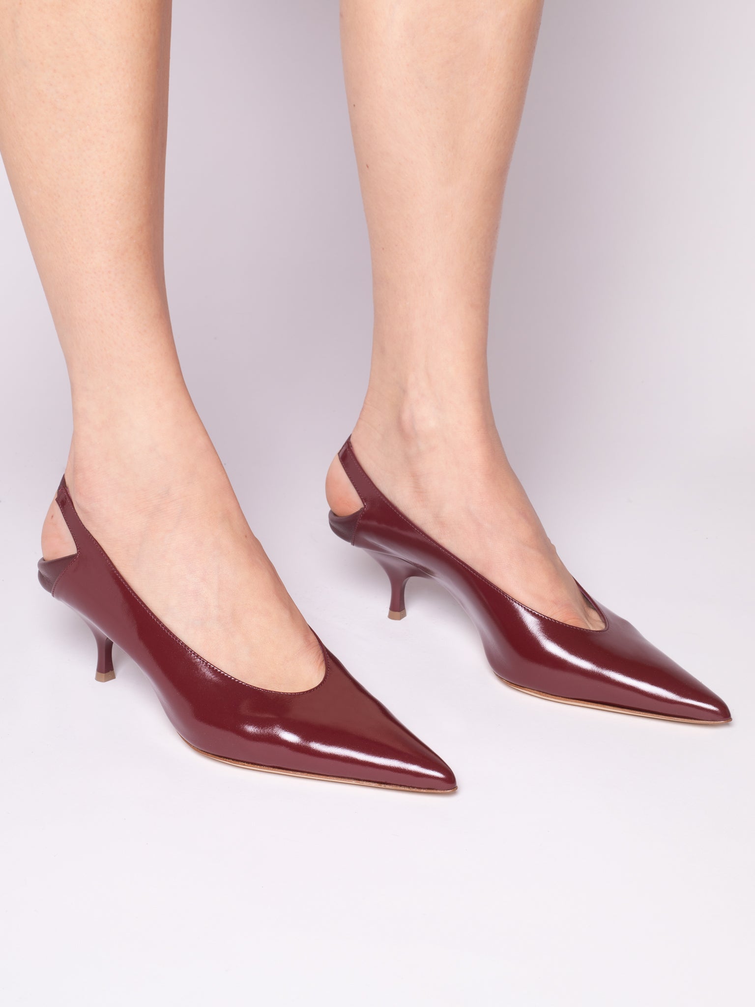 SLOANE SHINY CALF LEATHER BORDEAUX