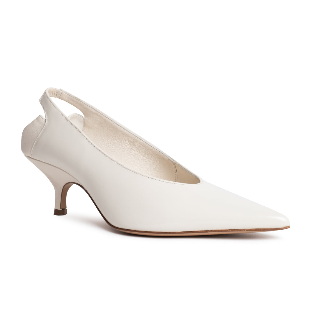 SLOANE SHINY CALF LEATHER IN MILK