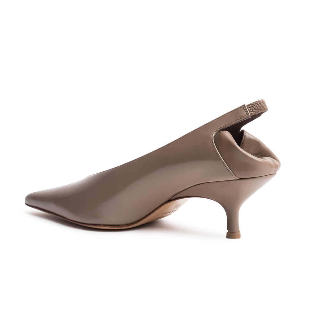 SLOANE SHINY CALF LEATHER IN TAUPE