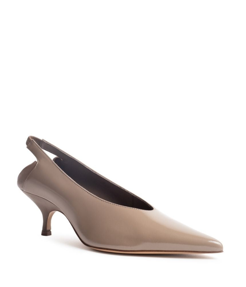 SLOANE SHINY CALF LEATHER IN TAUPE