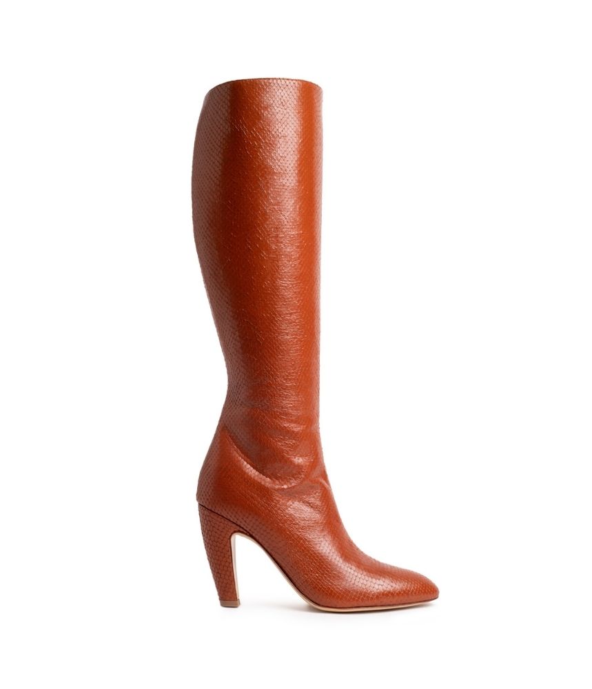 THELMA BOOT IN PYTHON CARAMEL
