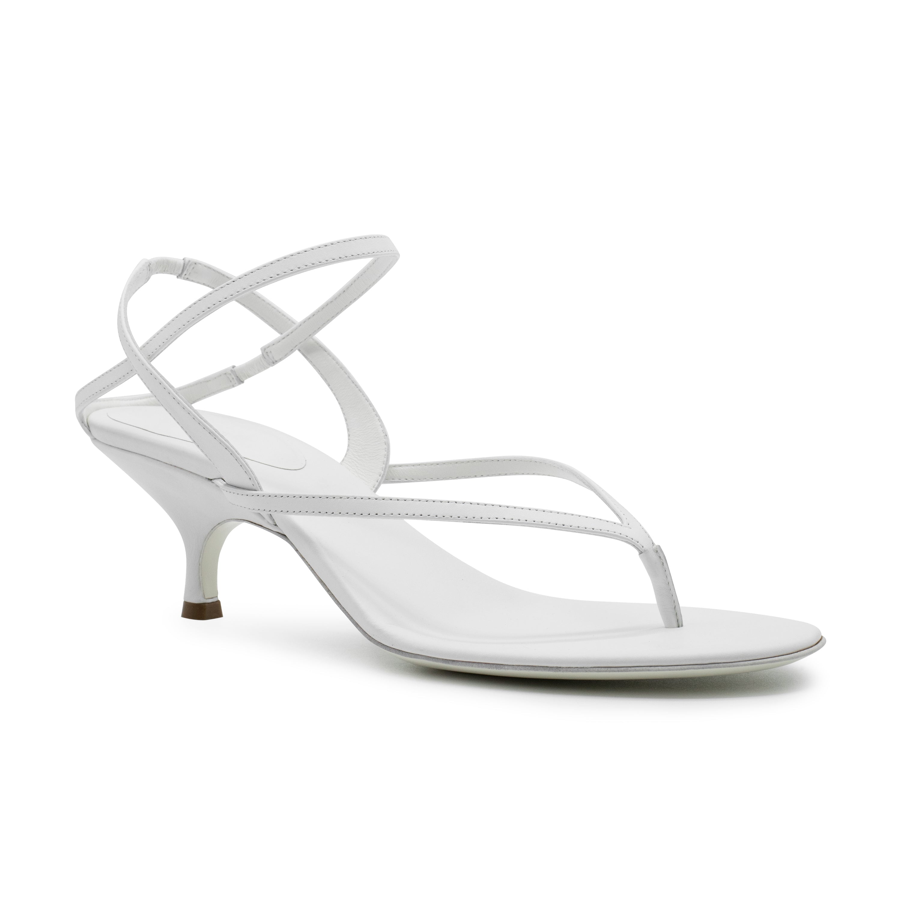 THE THONG OPTIC WHITE IN LEATHER