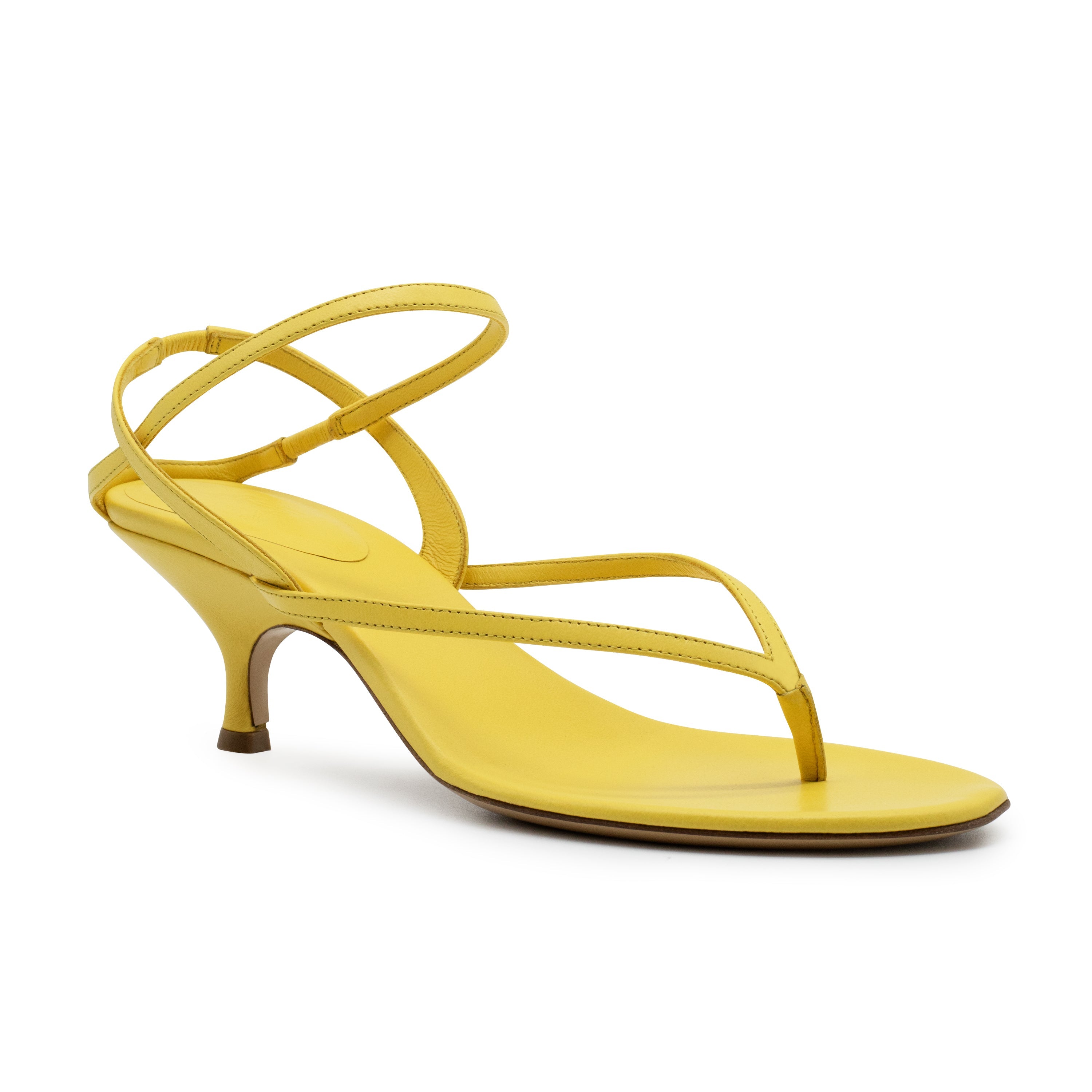 THE THONG YELLOW IN LEATHER