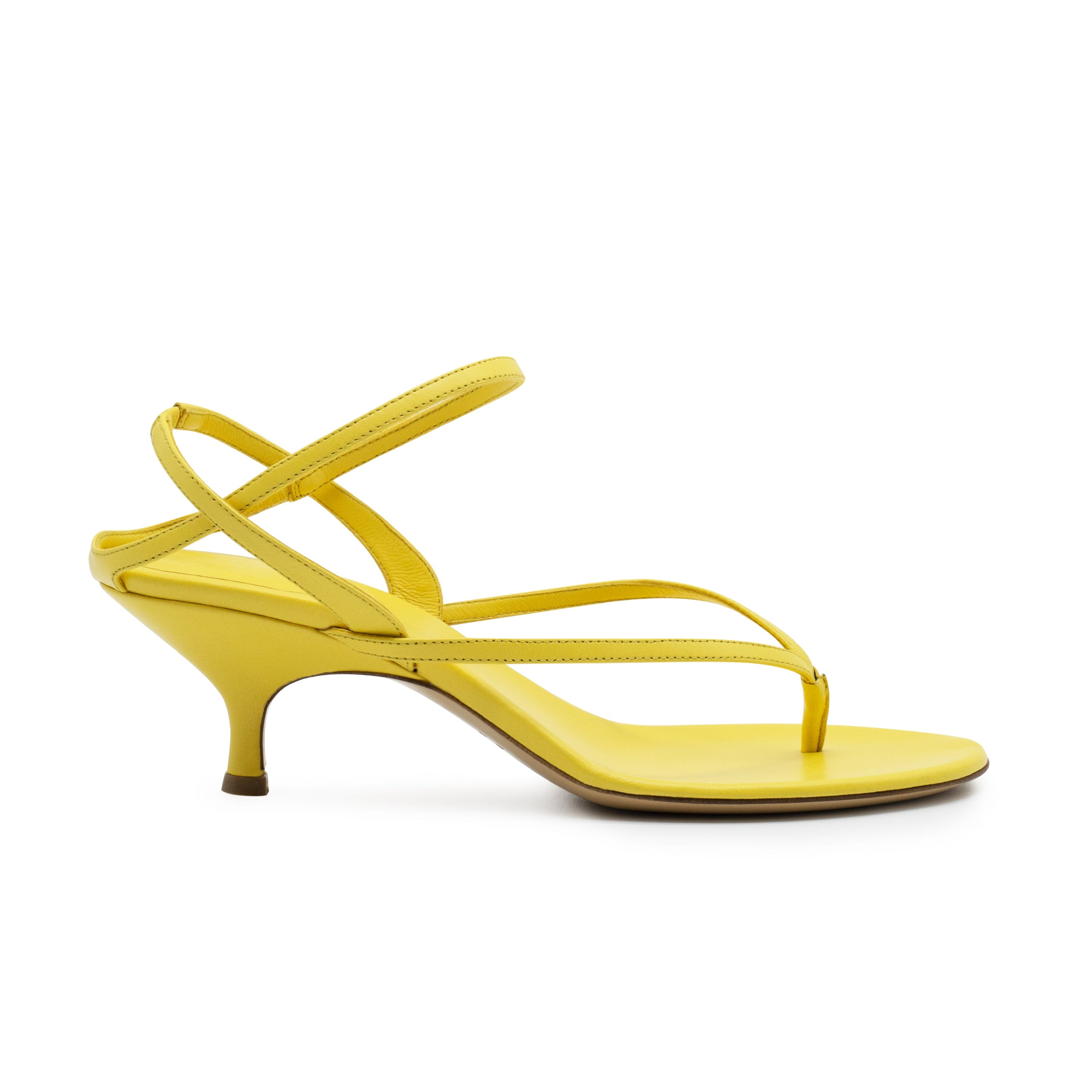 THE THONG YELLOW IN LEATHER