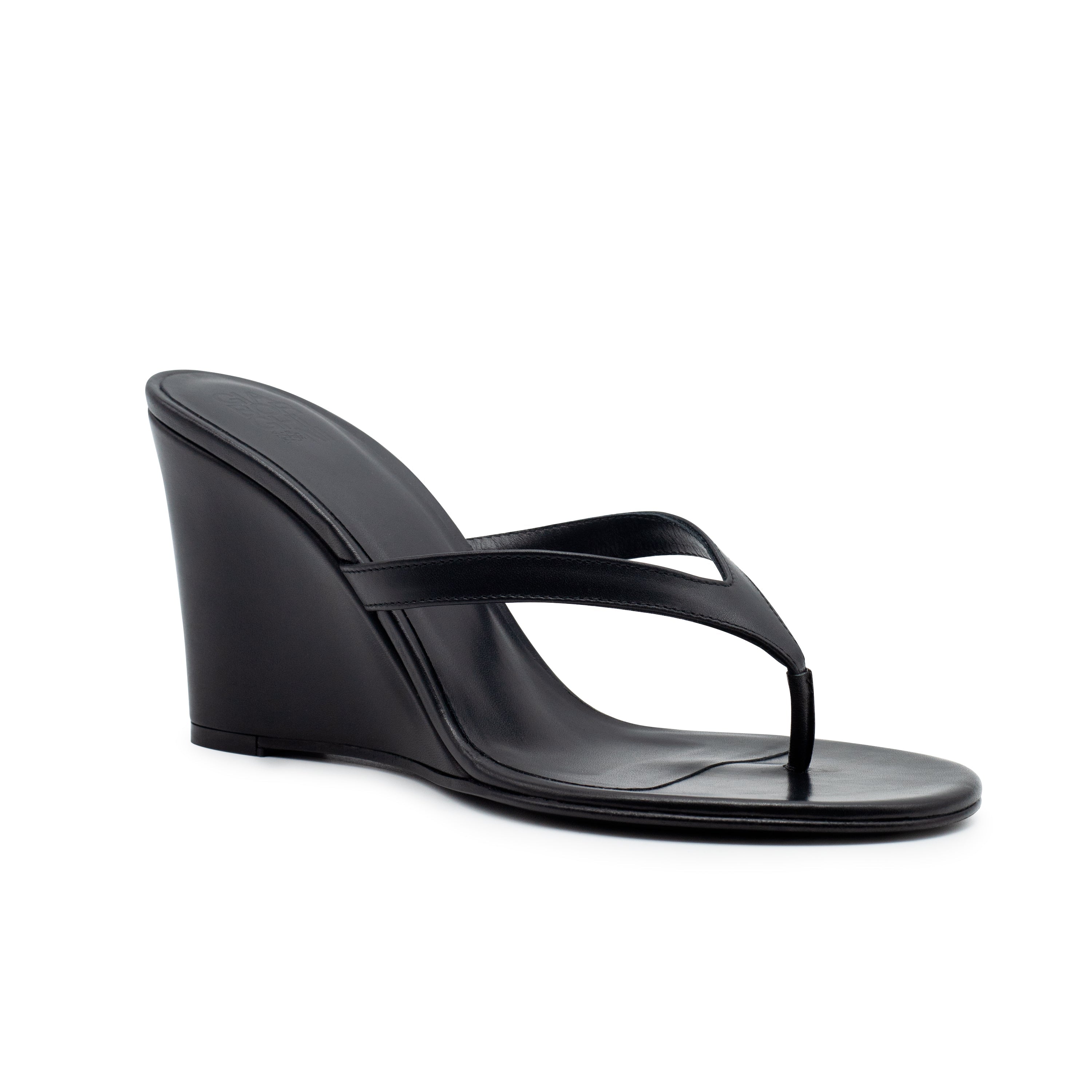 THE WEDGE BLACK IN LEATHER