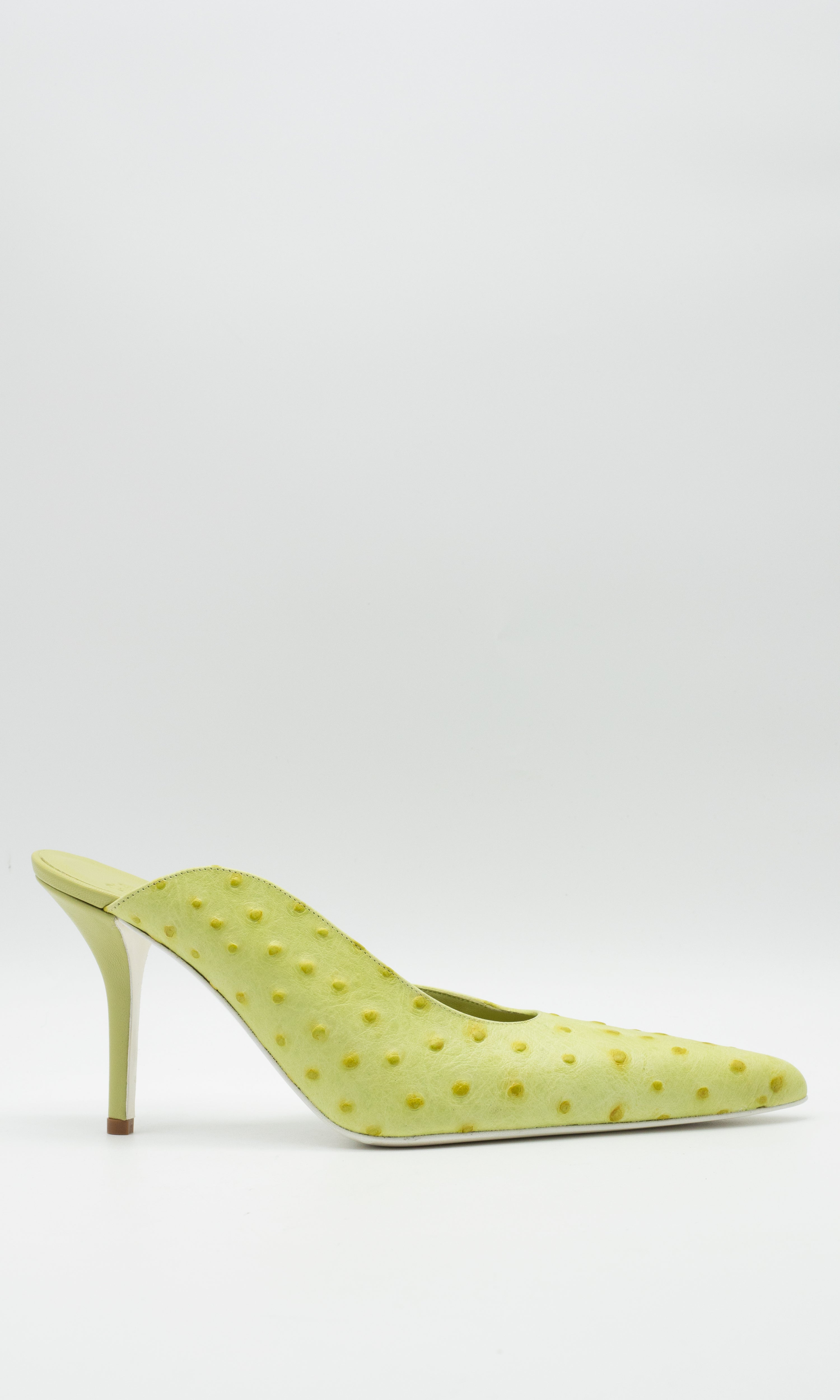 ABELLA OSTRICH PRINTED CALF LEATHER PISTACCHIO