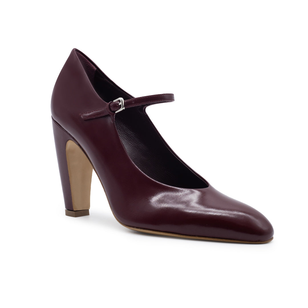 AGNES SHINY CALF LEATHER BORDEAUX