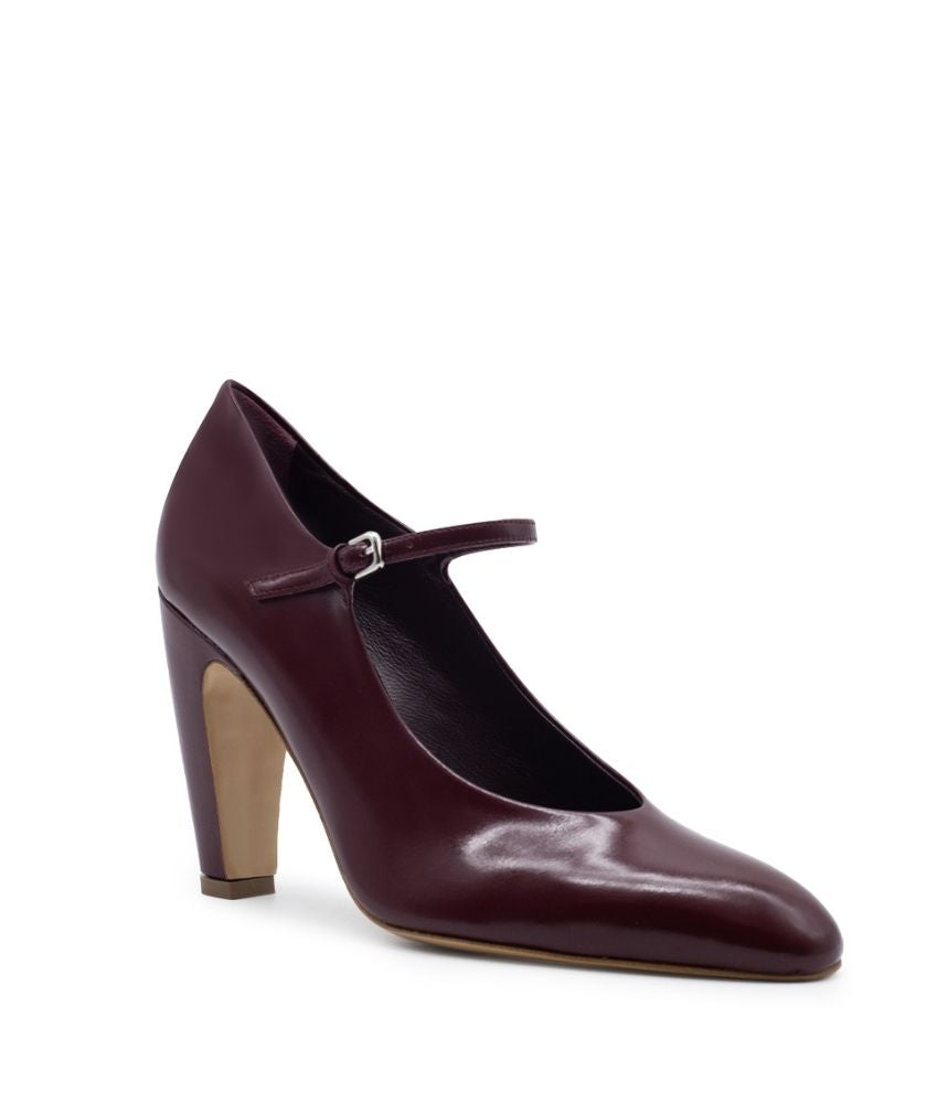AGNES SHINY CALF LEATHER IN BORDEAUX
