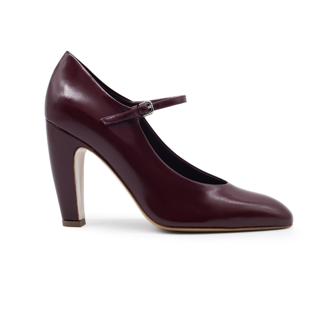 AGNES SHINY CALF LEATHER BORDEAUX