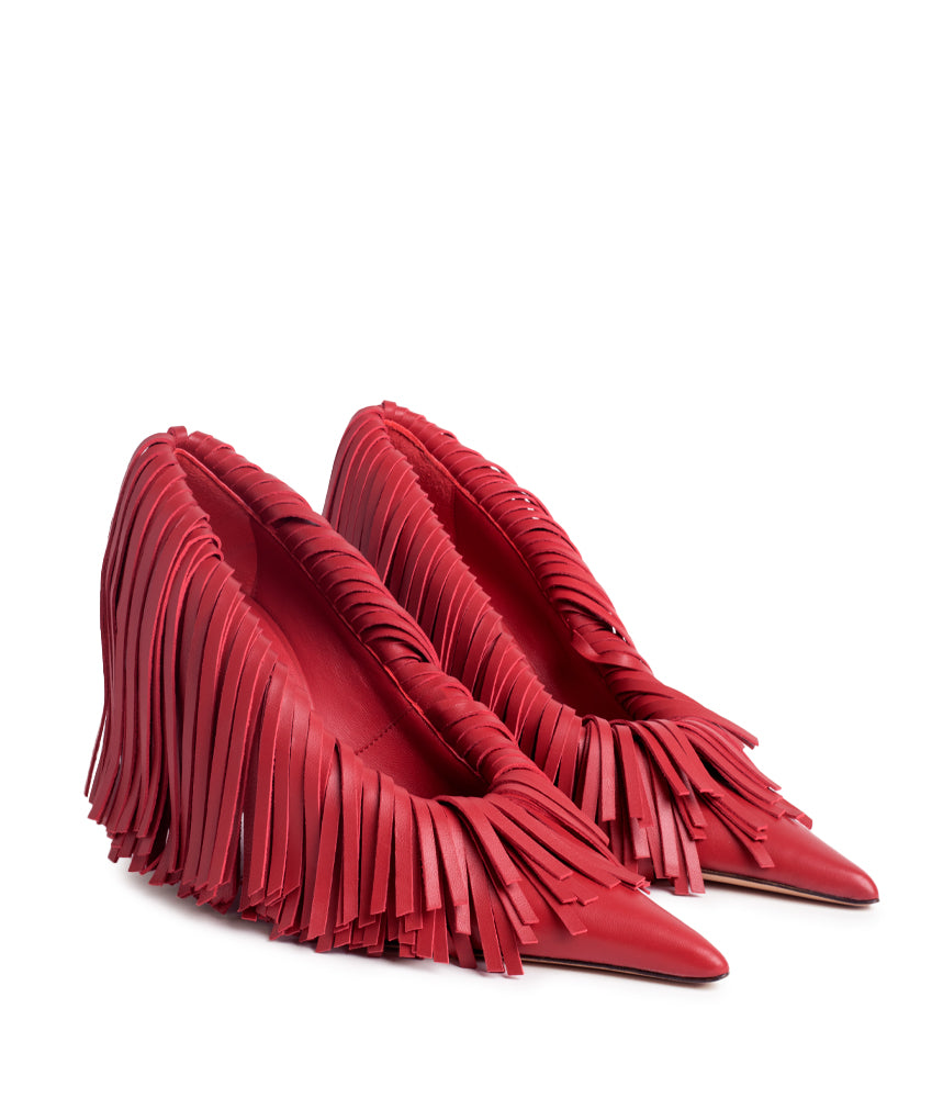AMELIA FRINGES NAPPA IN CHERRY