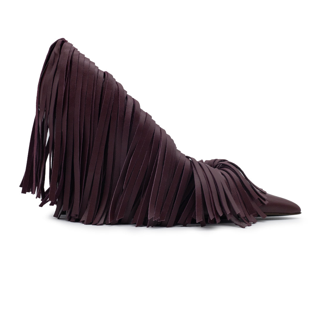 AMELIA FRINGES NAPPA BURGUNDY