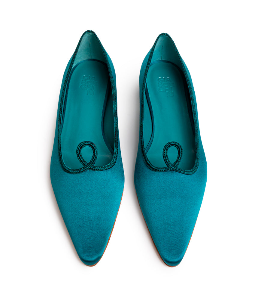 AUDREY SATIN IN TEAL
