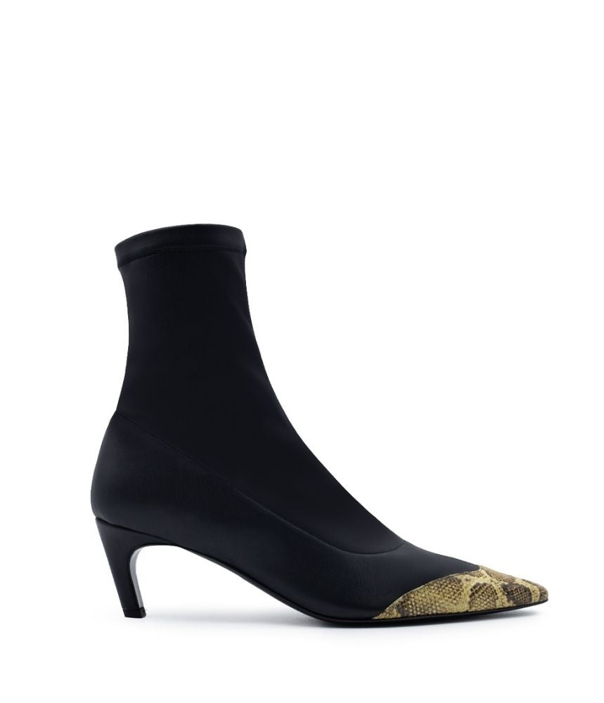 FRANCES SYNTHETIC LEATHER STRETCH IN BLACK AND PYTHON