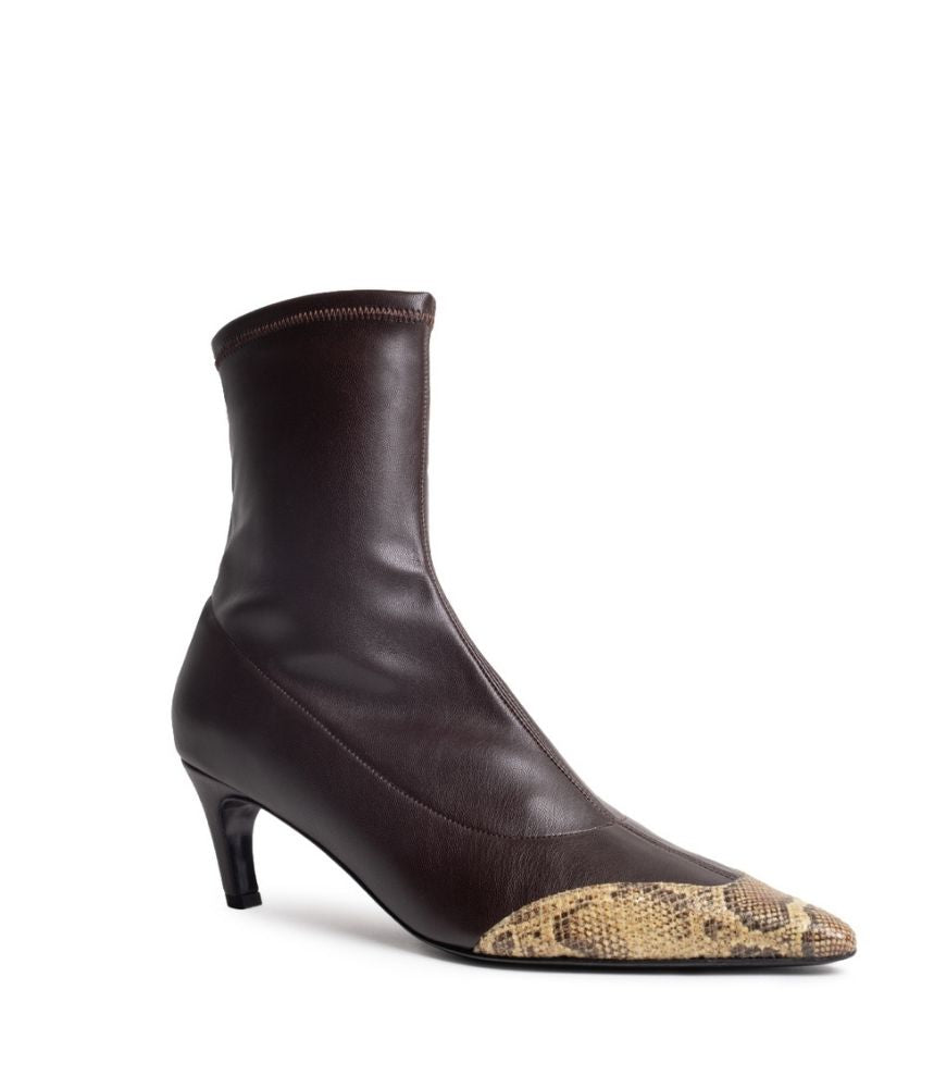 FRANCES SYNTHETIC LEATHER STRETCH IN TIRAMISU AND PYTHON