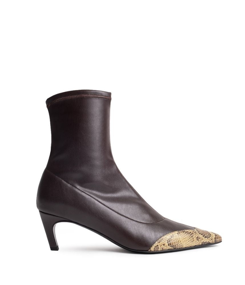 FRANCES SYNTHETIC LEATHER STRETCH IN TIRAMISU AND PYTHON