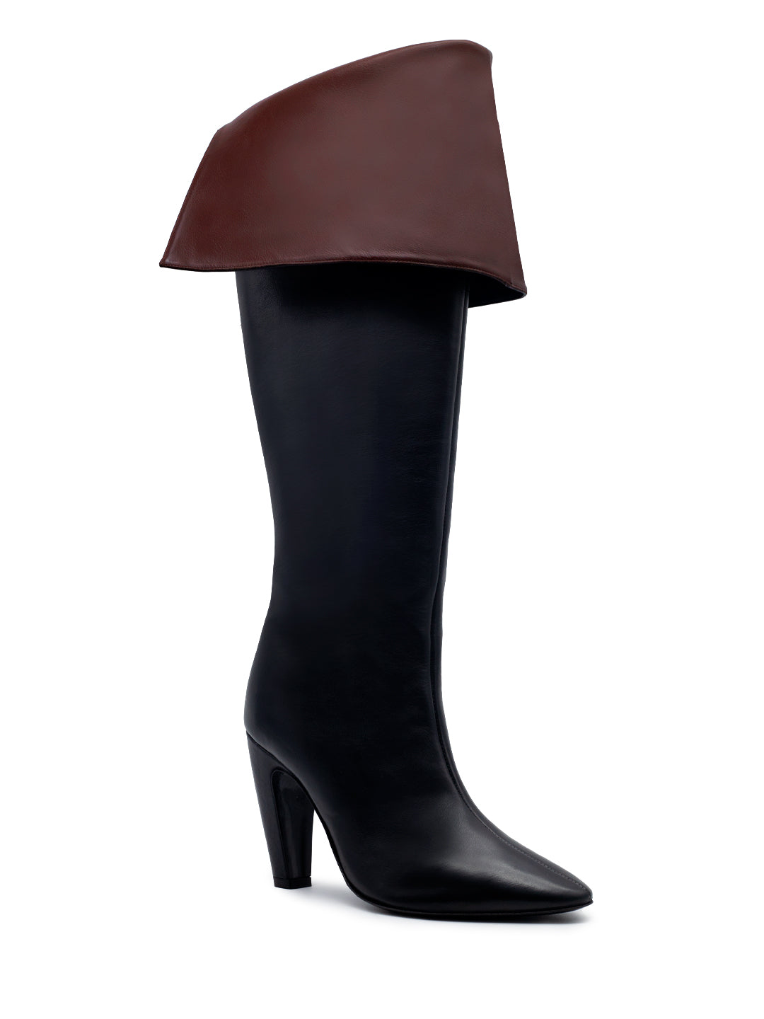 LOUISE BOOT BLACK/BROWN CALF LEATHER