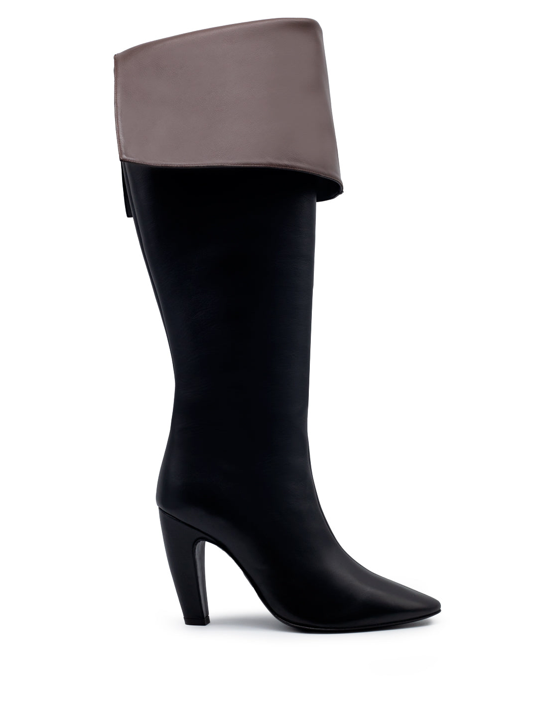 LOUISE BOOT BLACK/BROWN CALF LEATHER
