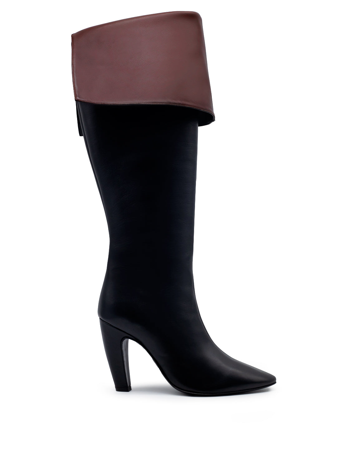 LOUISE BOOT BLACK/BROWN CALF LEATHER