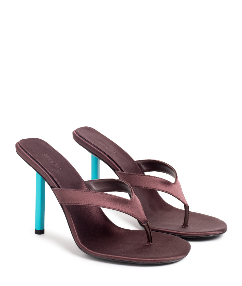 MICHALS SATIN IN BROWN AND CYAN