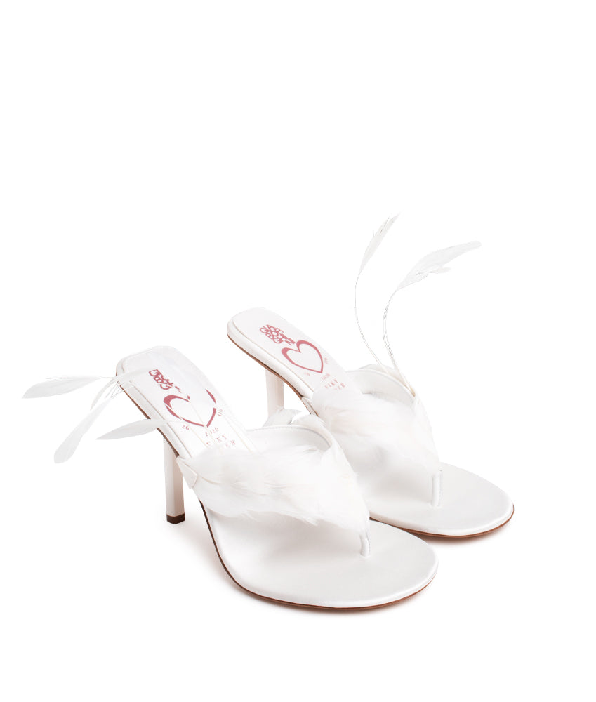 MICHALS FEATHER SATIN IN WHITE
