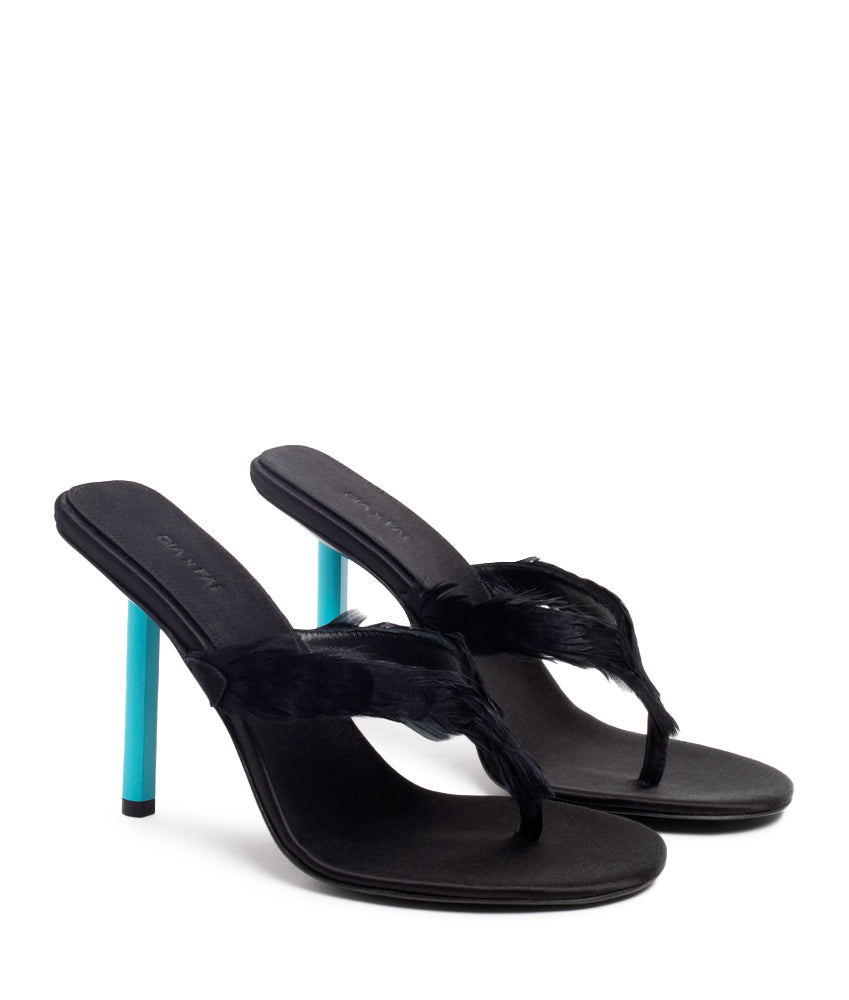 MICHALS SUEDE LEATHER IN BLACK AND CYAN