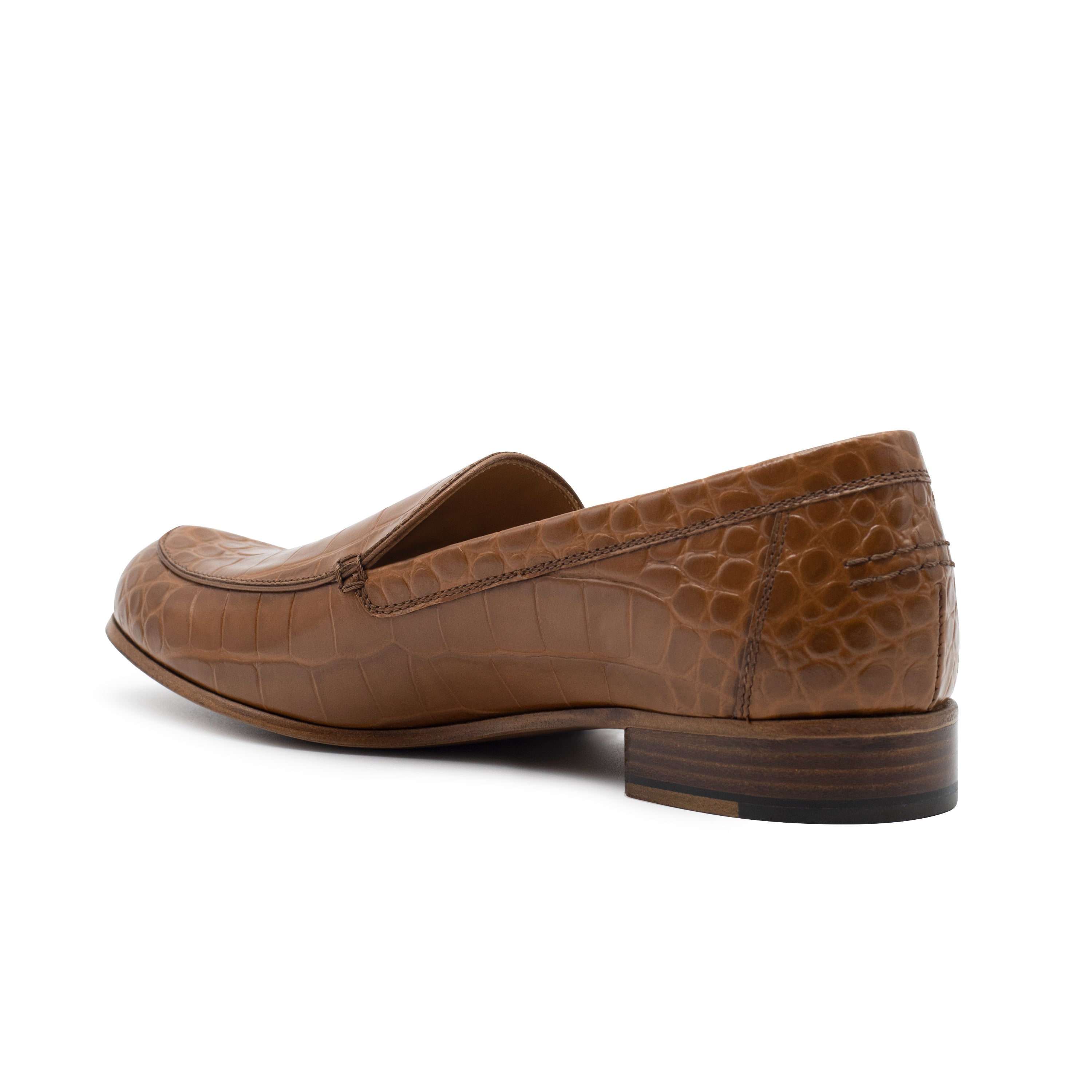 MONEY LOAFER TAN CROC PRINTED LEATHER
