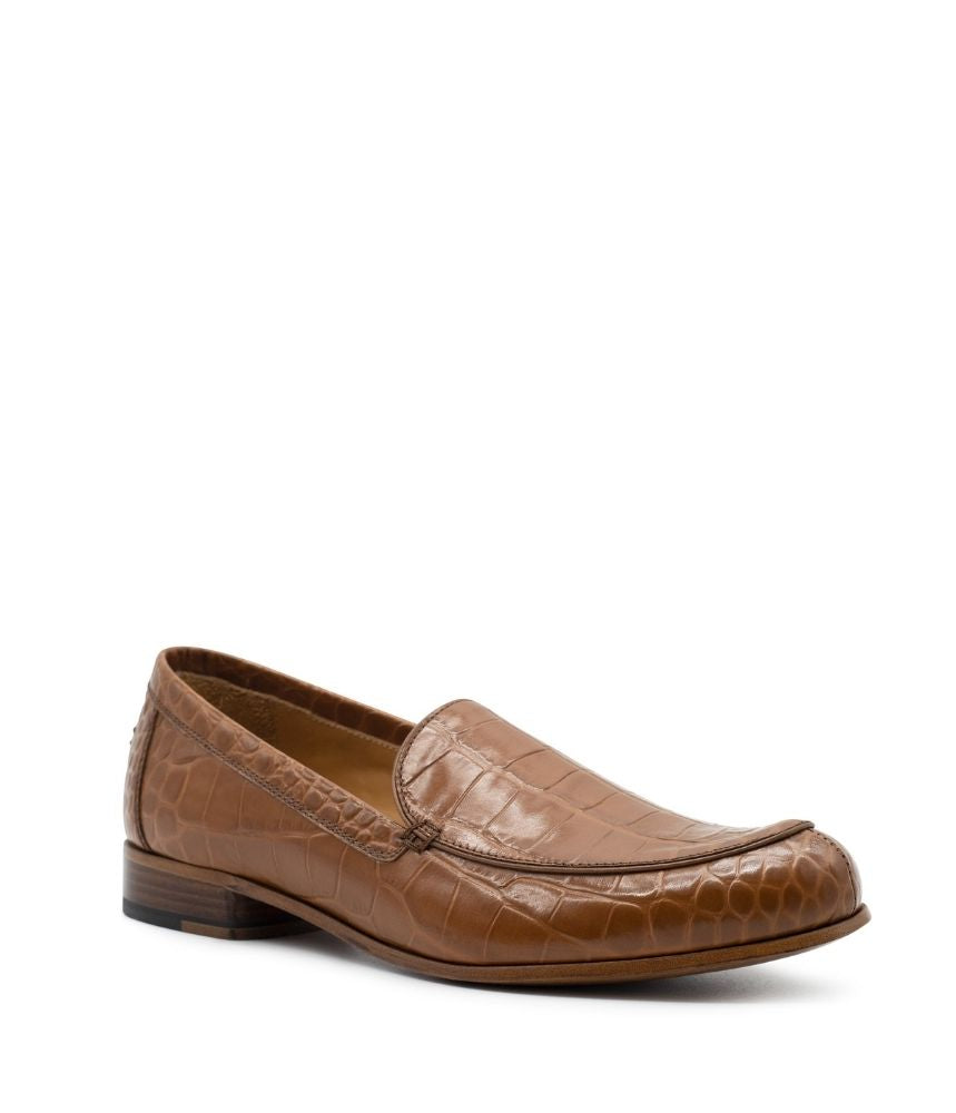 MONEY LOAFER CROC PRINTED LEATHER IN TAN