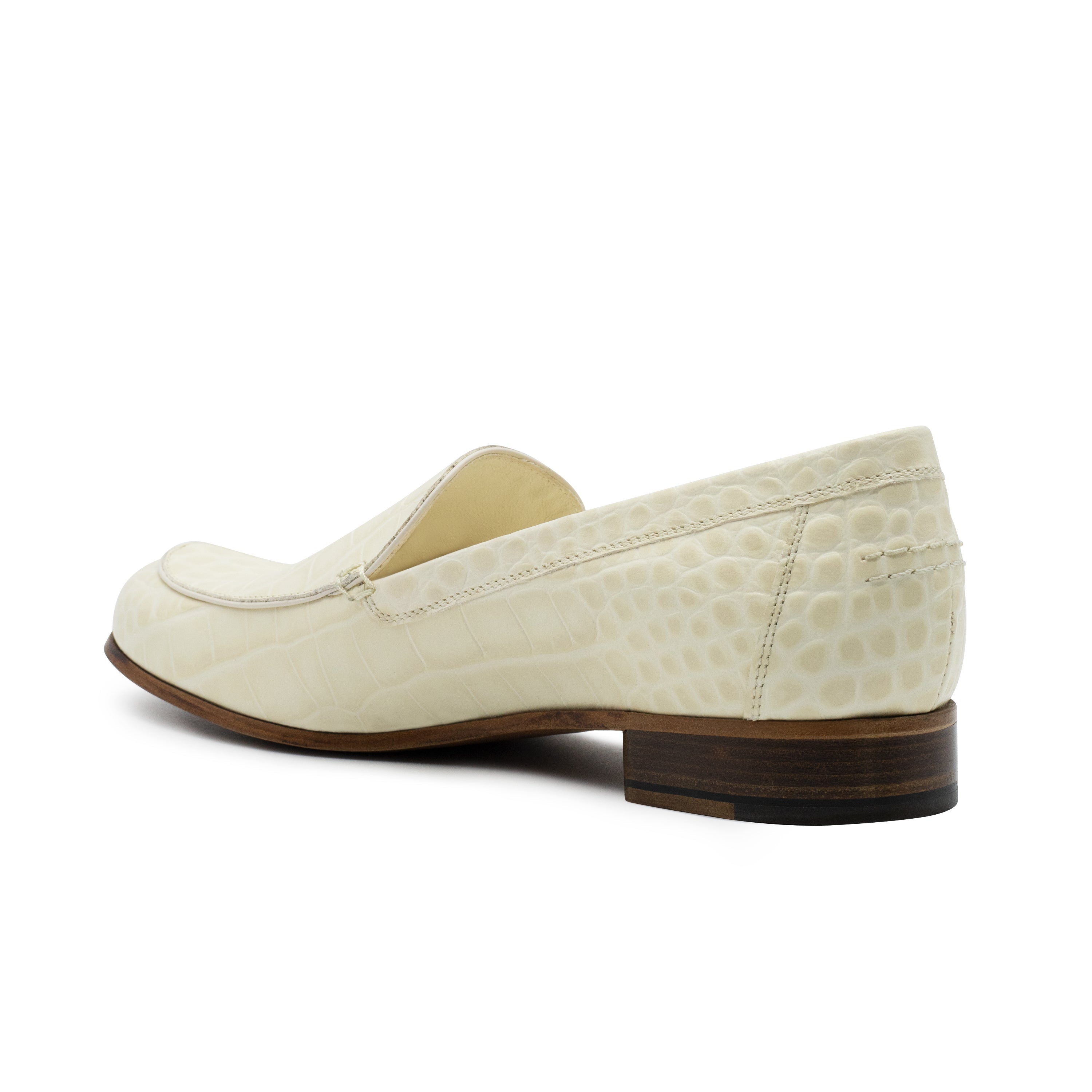 MONEY LOAFER OFF WHITE CROC PRINTED LEATHER