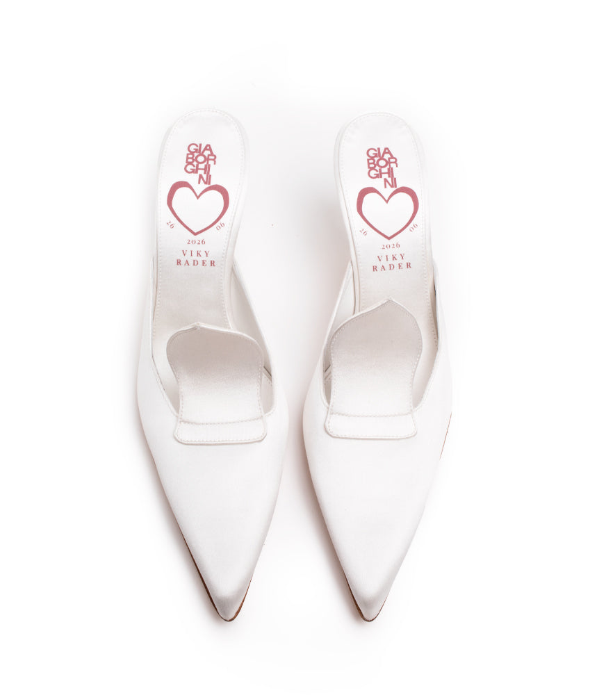 RENATA MULE SATIN IN WHITE