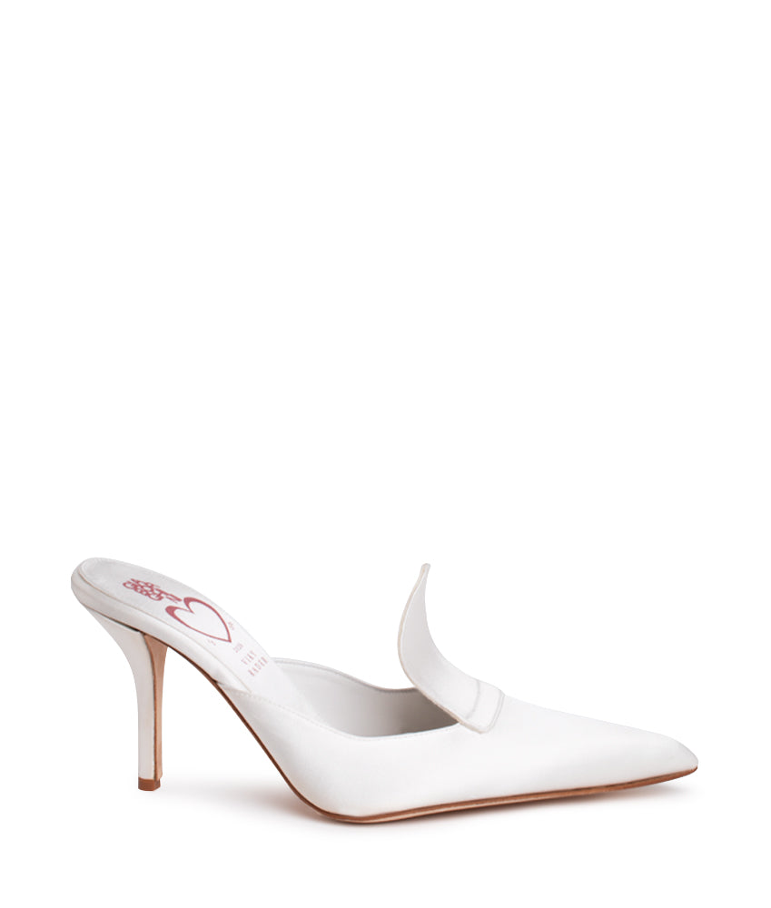RENATA MULE SATIN IN WHITE