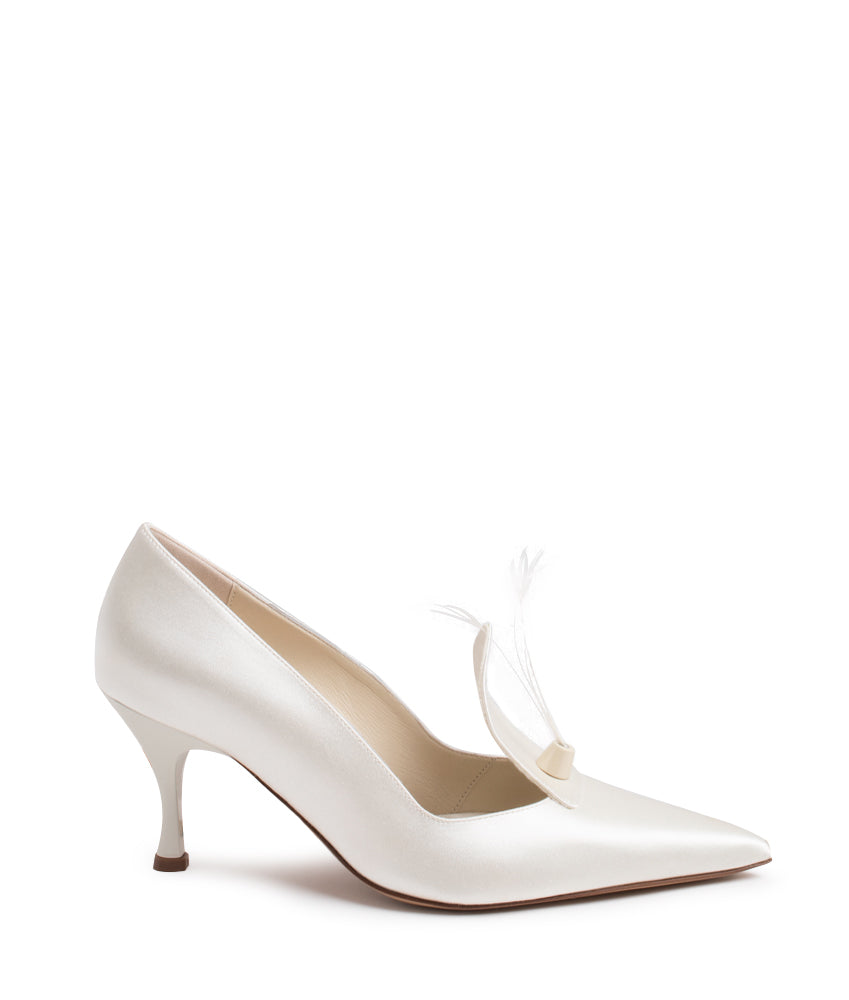 RENATA FEATHER SATIN IN IVORY