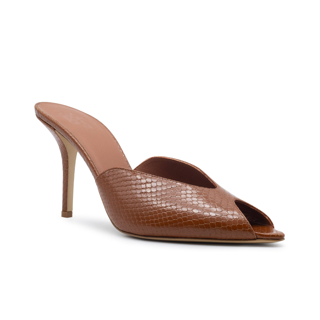 ROMI PYTHON PRINTED LEATHER CARAMEL