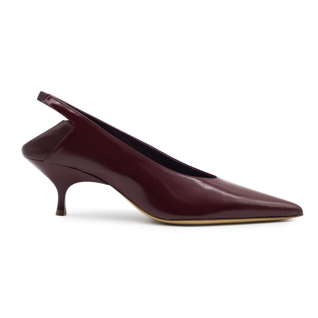 SLOANE SHINY CALF LEATHER BORDEAUX