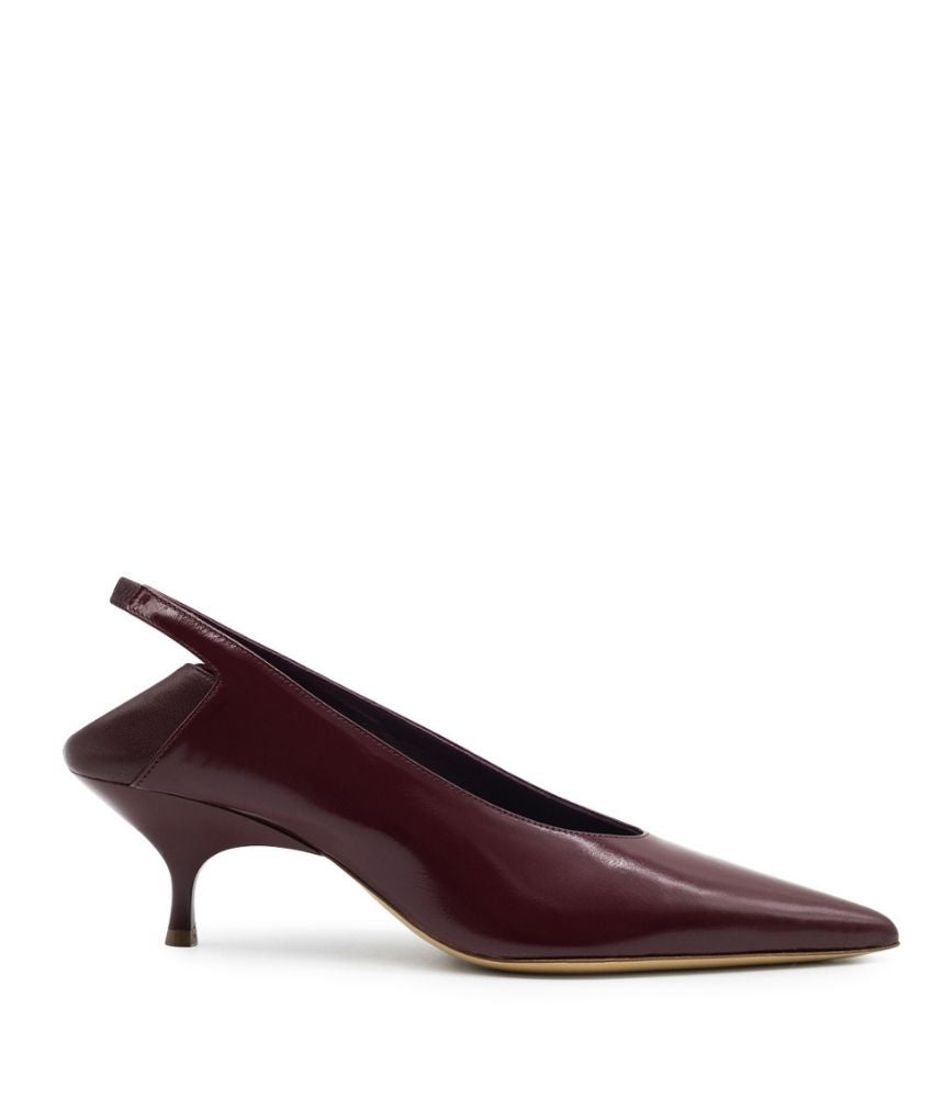 SLOANE SHINY CALF LEATHER IN BORDEAUX
