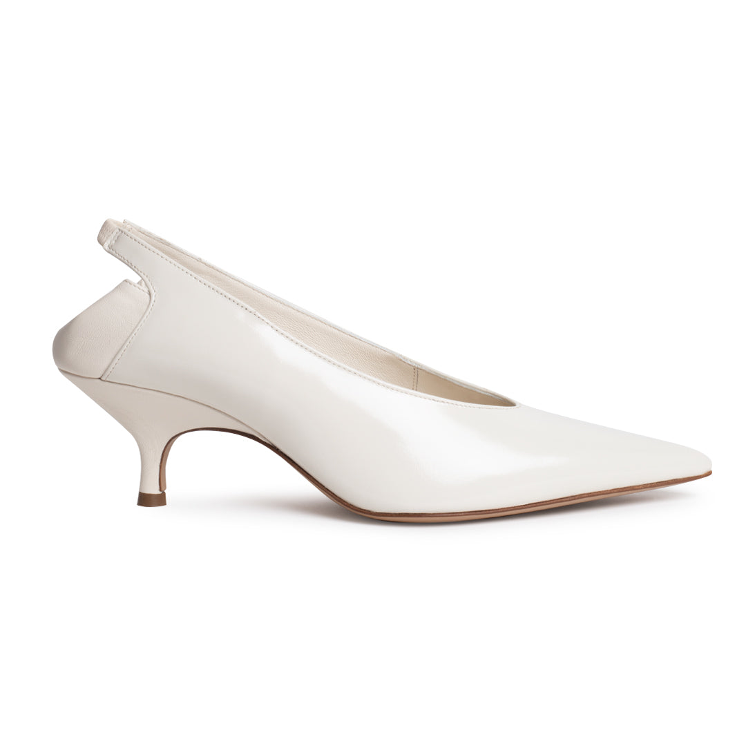 SLOANE SHINY CALF LEATHER IN MILK