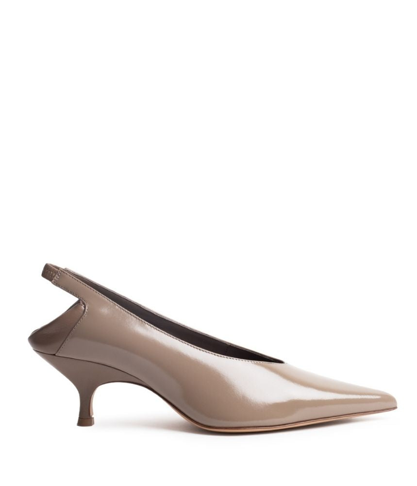 SLOANE SHINY CALF LEATHER IN TAUPE